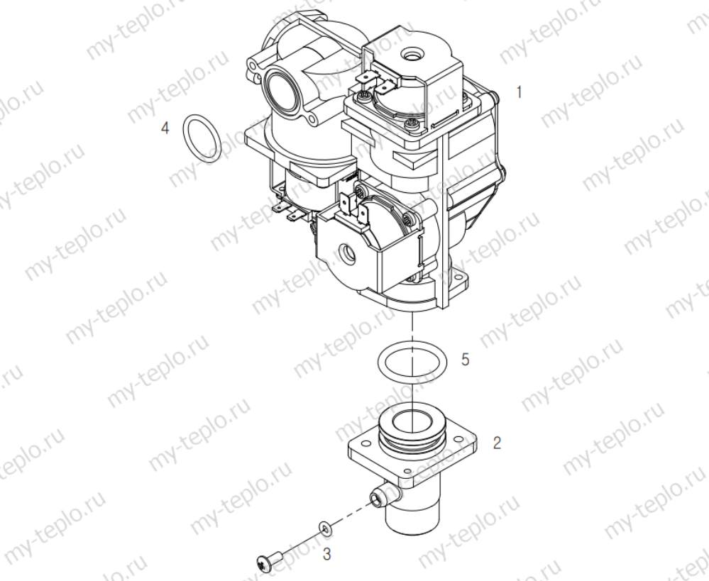 Строение газового клапана dgb 400 SD котел запчасти купить в Воронеже