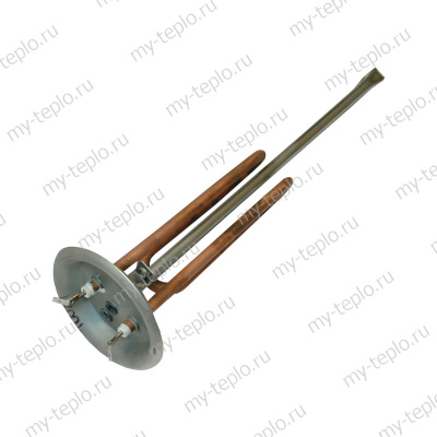 ТЭН для водонагревателя, медный, 1500 Вт, М6 под анод, L= 310 мм, фланец 92 мм RF (10081)